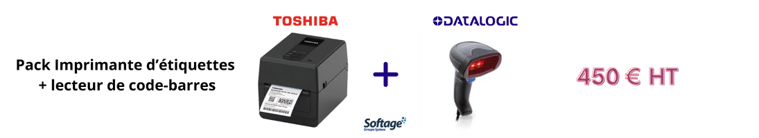 Promotion Pack imprimante d'étiquettes Toshiba  et lecteur code-barres Datalogic